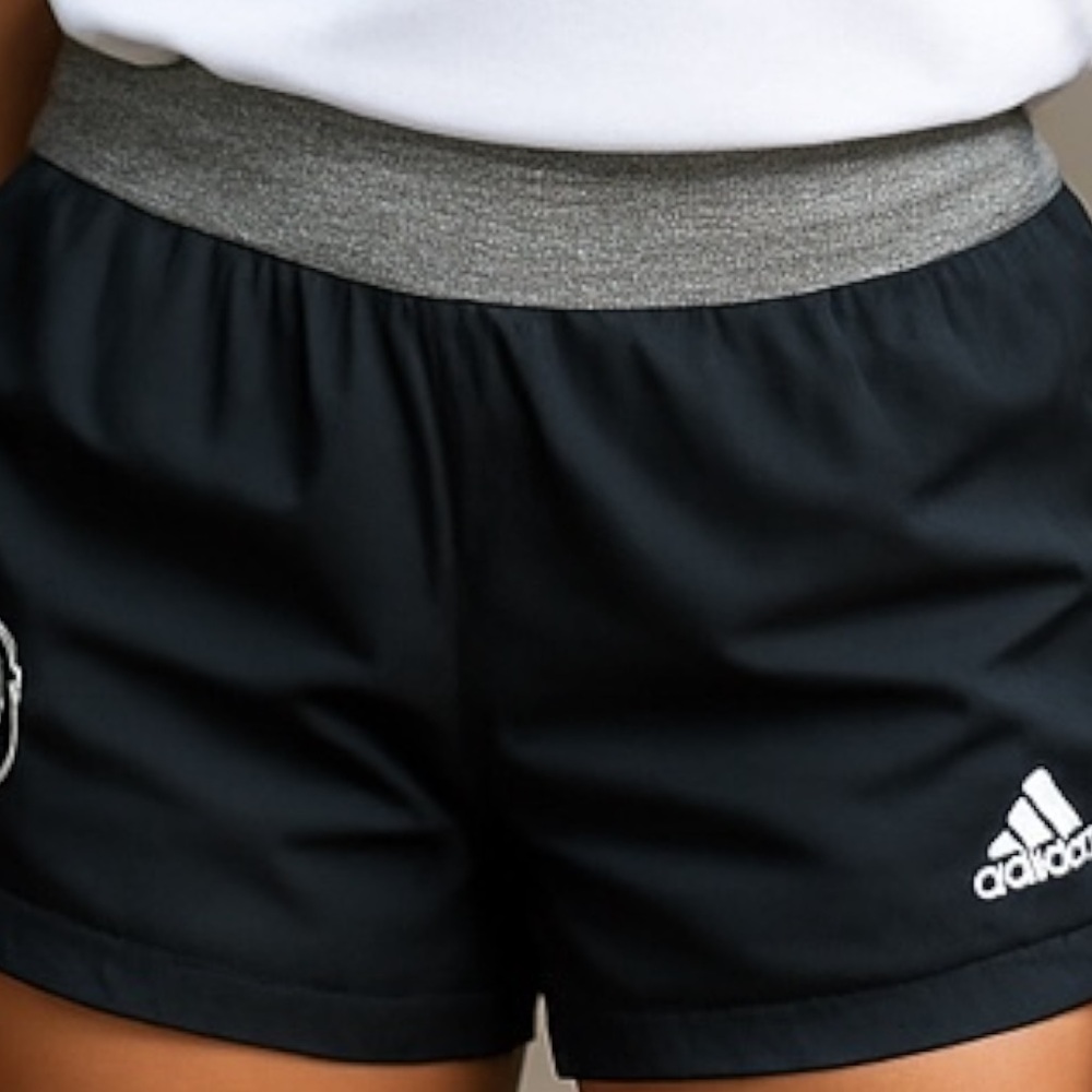 👛(ANY 2/$20) ADIDAS CLIMALITE Athletic Shorts With High Waist Grey & Black Med